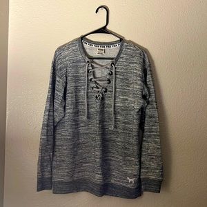 Pink VS tie up crew neck